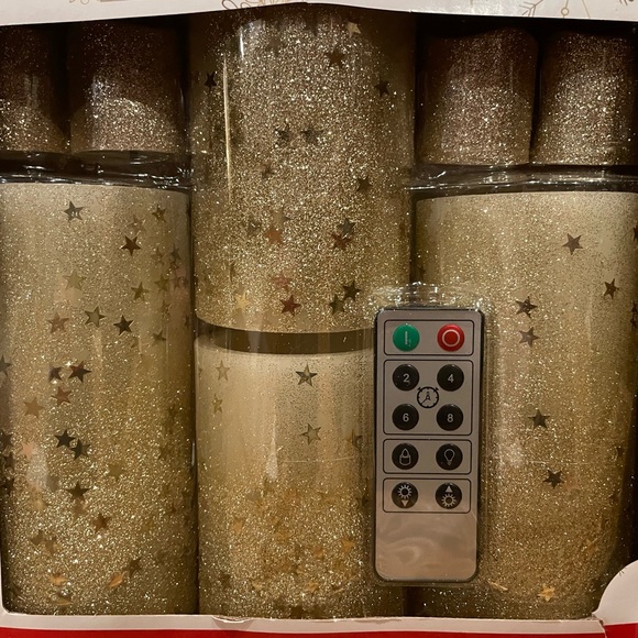 LED Glitter Pillar/Votive Set - Picture 1 of 7